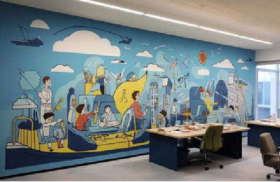 甘洛办公室墙绘的特点。