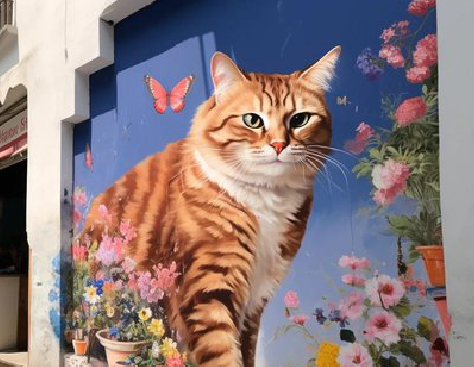 甘洛自己绘制有个性的手绘墙