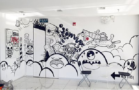 甘洛手绘墙并非传统涂鸦。